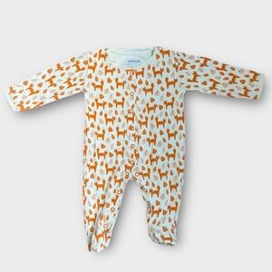 JoJo Maman Bebe Orange Fox Print Footie